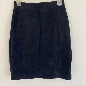 Vintage G-III 80’s Black Suede Leather Skirt